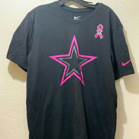 Dallas Cowboys Women's black the Nike Tee Breast Awareness Large - Picture 1 of 5
